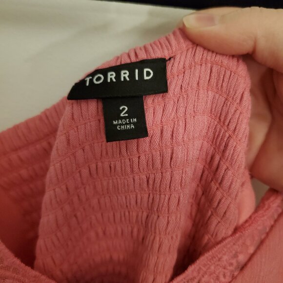 EUC Torrid Pink Maxi Dress with Sheer Lace Waist - Picture 5 of 7